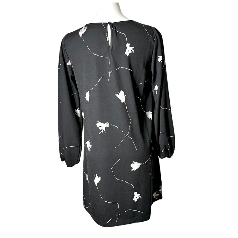 a new day Floral Long Sleeve Dress Size Small Black/Gray - Picture 4 of 5